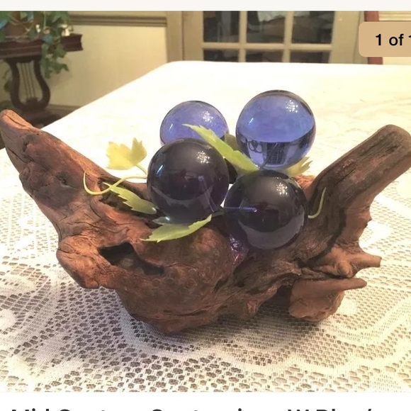 Vtg Mid Century Centerpiece Lucite Acrylic Grapes - Picture 1 of 7
